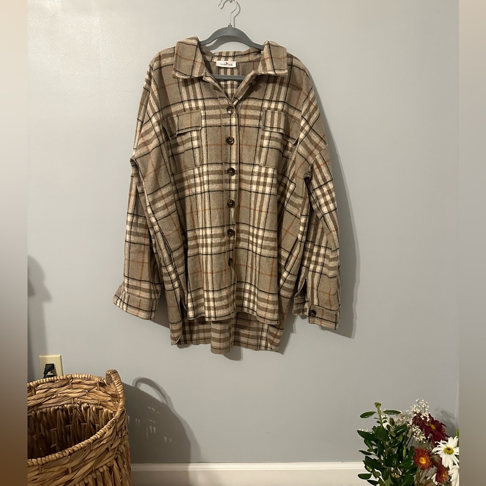 Flannel Shacket, 3X